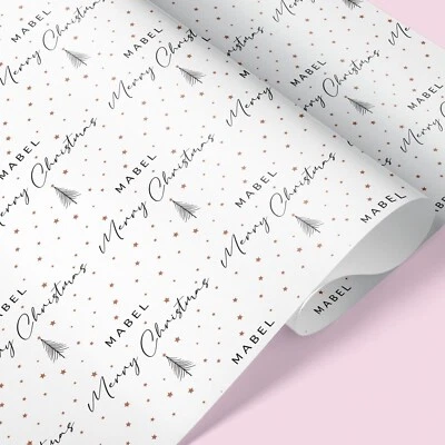CLASSY Christmas Personalised Wrapping Paper / Add Name / Christmas Gift Wrap - Image 1 of 4
