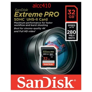 Sandisk Extreme Pro 32GB SD SDHC Memory Card 280MB/s UHS-II U3 4K HD Video - Picture 1 of 1