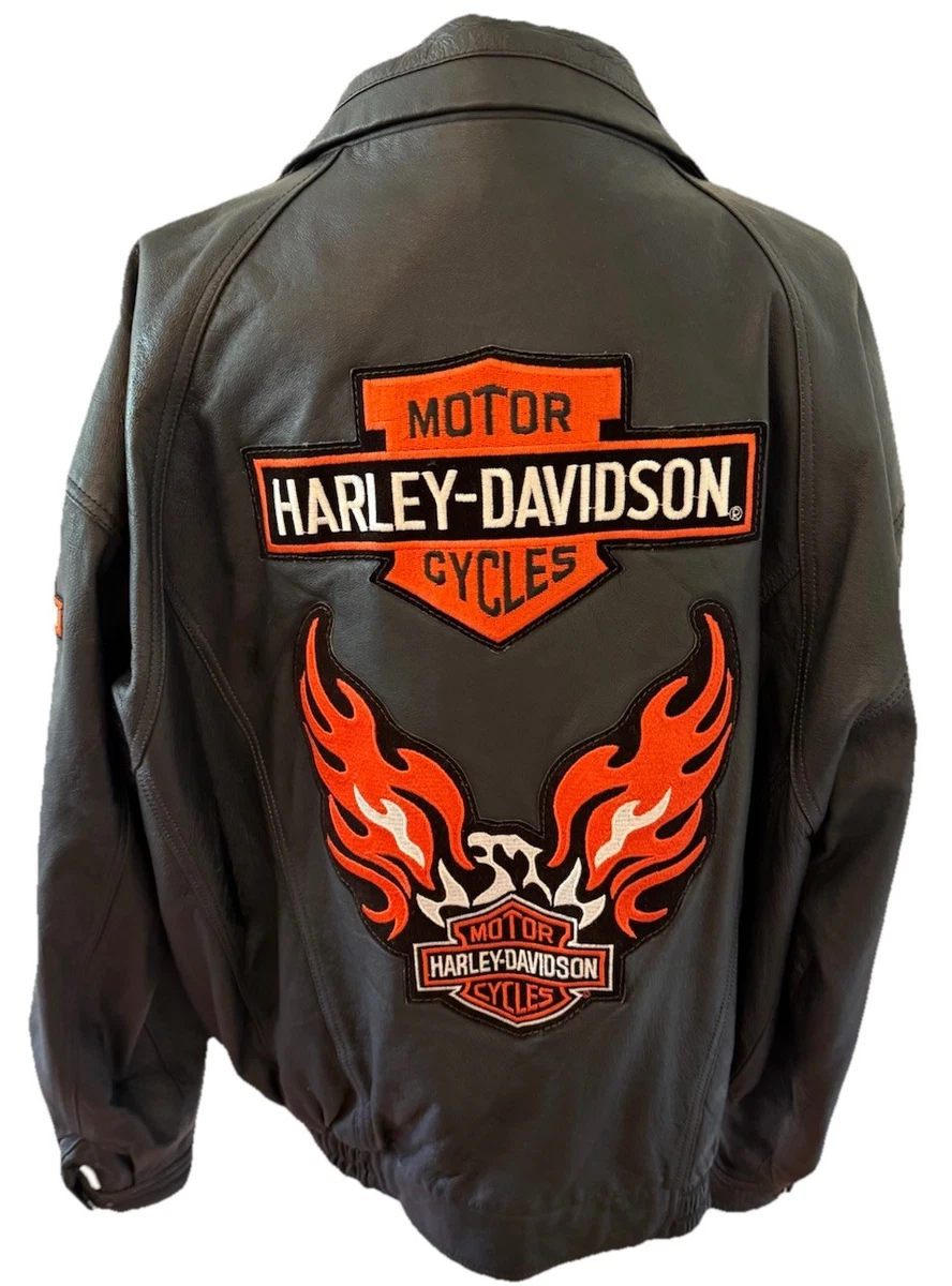 Harley Davidson Leather Jacket Flames for sale | eBay