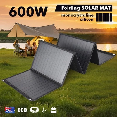 600W Solar Panel Folding Power Bank Outdoor Camping Hiking Battery Phone Charger - image 1 of 4