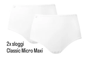 Sloggi Maxi Slip Classic Micro 44 blanco paquete de 2 NUEVO - Imagen 1 de 3