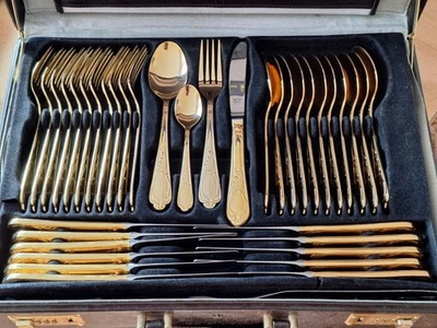 Solingen Vergoldetes 70teiliges Besteck 23/24 Karat SBS - Bild 1 von 4