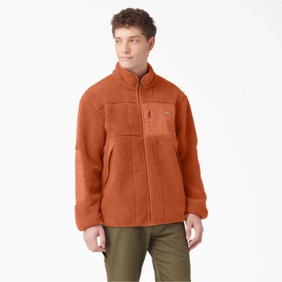 NEW Dickies Red Chute Sherpa Fleece Jacket Mens Small Winter Jacket Gingerbread - Image 1 of 3