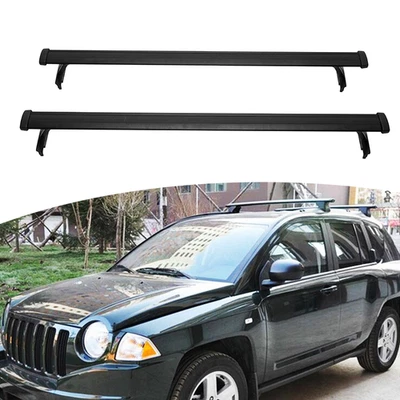 Barra transversal de 2 piezas apta para Jeep Compass 2017-2025 barra transversal portaequipajes de techo portaequipajes de carga Foto 1 de 4