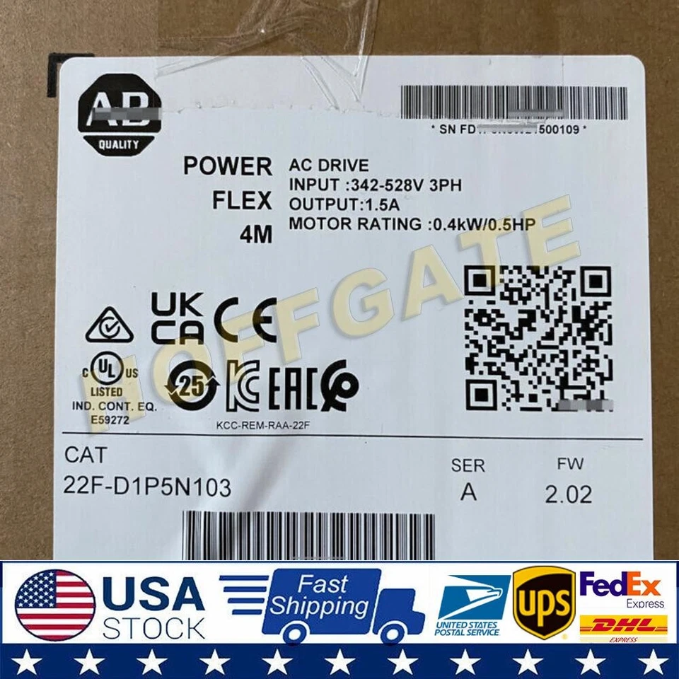 22F-D1P5N103 AB PowerFlex 4M 0,4 kW 0,5 HP AC Drive 22F-D1P5N103 NUEVO - Imagen 1 de 4