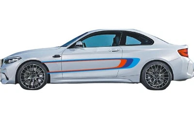 2 PIEZAS Para BMW M Performance M2 M3 M4 M5 M6 Tricolor Puerta Lateral Raya Coche Adhesivo Foto 1 de 4