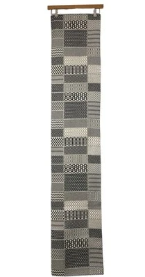 Corredor de mesa 72,5 pulgadas negro y crema patrón geométrico textura moderna resistente Foto 1 de 3