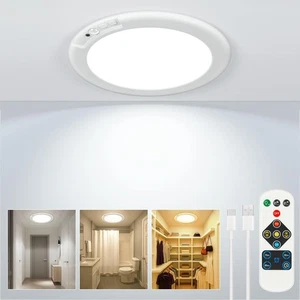 Rechargeable Ceiling Light, No Wiring Battery Operated 1 Pack, Multicolor - Picture 1 of 7
