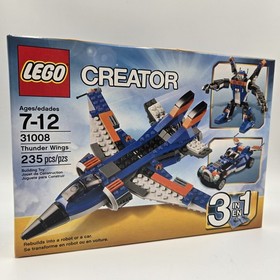 VTG LEGO Creator Thunder Wings 3 in 1 31008 Sealed Retired Car Robot Jet Plane