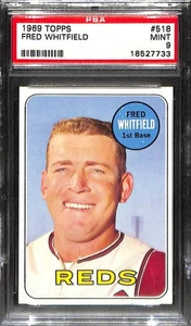 1969 TOPPS #518 FRED WHITFIELD PSA 9 Mint 18527733 - Picture 1 of 2