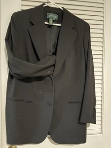 Lauren Ralph Lauren schwarzer einreihiger Blazer, gekerbtes Revers, Größe 14W - Bild 1 von 6