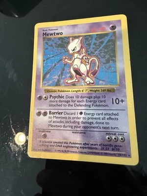Mewtwo 10/102 Holo Rare Base Set (Shadowless) Pokémon Card MP WOTC TCG Nice LOOK - Image 1 of 4