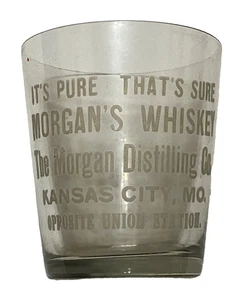 ANTIKES e1900er RIEGERS WHISKEY KANSAS CITY MO PRE PRO WERBUNG SCHNAPSGLAS - Bild 1 von 2
