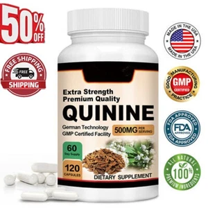 1-3X Quinine Capsules 500mg-Digestive Support, Anti-Inflammatory, Cramp Defense. - Bild 1 von 9