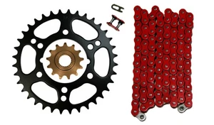 Red 520x76 O-Ring Chain, 13/36 Sprockets for Polaris Scrambler 500 4x4 1998-2012 - Picture 1 of 1