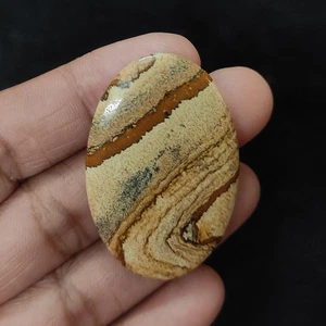 Quadro Naturale Diaspro Gemma 73,00 Cts Cabochon Fatto a Mano India 49X32X5 MM - Foto 1 di 6