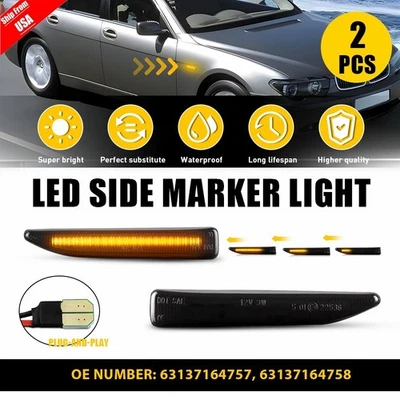 For BMW E65 E66 E67 745i 750i 760i B7 7-Series Dynamic LED Side Marker Light Kit Foto 1 de 4