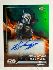 2024 Topps Chrome Star Wars Bo-Katan Kryze Green Auto #/99 Katee Sackhoff AU-KSA - Picture 1 of 2