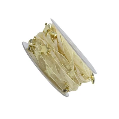  1 Rolle 5M Weihnachtsperle Band Kunststoff Pentagramm Perlen Garn Girlande Band - Bild 1 von 4