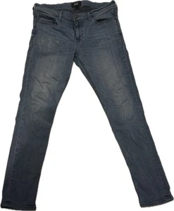 Pantalones de mezclilla Paige para hombre 34x30 azul croft ajustados rectos informales preppy elásticos logotipo - Imagen 1 de 4