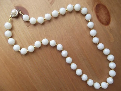 Collana Agata Bianca di Botswana  50 cm Pietre Dure Naturali  Made in Italy - Immagine 1 di 4