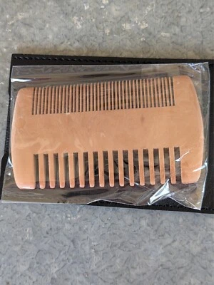 Wooden Beard Comb 3.9" Inch Anti-Static Natural Wood Facial Face Hair Mustache - Image 1 of 3