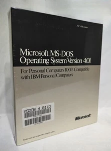 Microsoft MS-DOS 4.01 Complete Retail Box 5.25" Floppy Disks *NEW & SEALED* - Picture 1 of 18