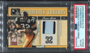 2008 Donruss Elite Throwback Threads Franco Harris & Willie Parker Jersey PSA 6