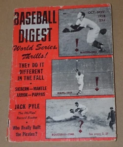 Baseball Digest Oct-Nov 1958 - Martin, Mays, Boudreau - Picture 1 of 7