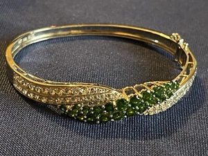 JTV Chrome Diopside Bangle Bracelet Marked 925 - Picture 1 of 5
