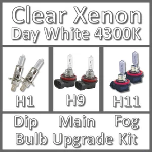 Day White 4300K Clear Xenon Headlight Bulb Set Main Dip Fog H1 H9 H11 Kit - Picture 1 of 1
