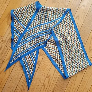 Vintage Long Skinny Silk Scarf by Demaro Ponytail Scarf 66" - Foto 1 di 9