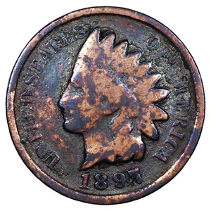 Estados Unidos-1 Una Centavo 1897 "Indian Head" Philadelphia - Bronce - KM.90a - Picture 1 of 2
