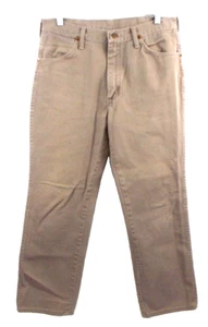 Vintage Wrangler Tan Beige Jeans Men's 32x29 Made In USA Zip Fly Straight Leg - Picture 1 of 9