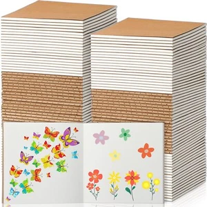 100 Pack Mini Kraft Paper Blank Notebook 4x4 Inch Unlined Journals Sketchbooks - Picture 1 of 7