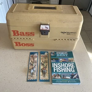 Old Pal Woodstream 6500 Bass Boss Fishing TackleBox (Damaged) + 2 Rigs & Book - Picture 1 of 8