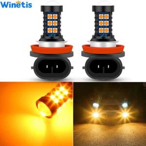 2X H11 H9 H8 3000K Amber Yellow LED Bulb SMD 3030 Fog Driving Light Super Bright - Picture 1 of 8