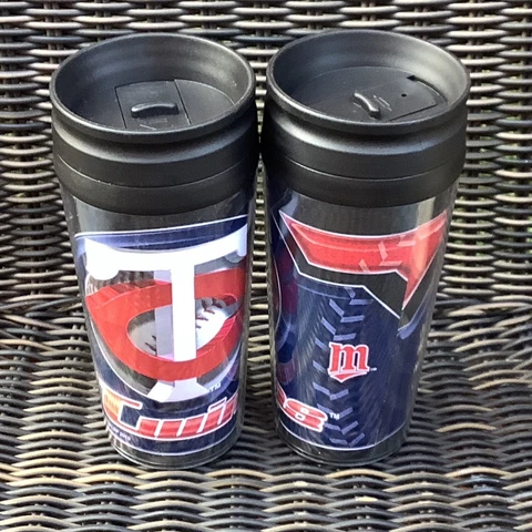 2 Minnesota Twins MLB Licensed 16oz Acrylic Tumbler Coffee Mug w/wrap Insert Cover