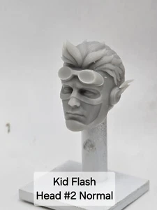 3d Print KID FLASH HEAD#2 1:10 7" DIAMOND SELECT COMIC MULTIVERSE - Picture 1 of 2