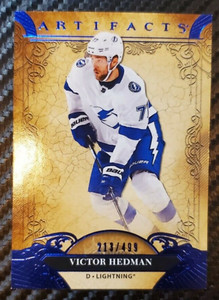 Victor Hedman 2020-21 Upper Deck UD Artifacts Blue Parallel 213/499 Lightning
