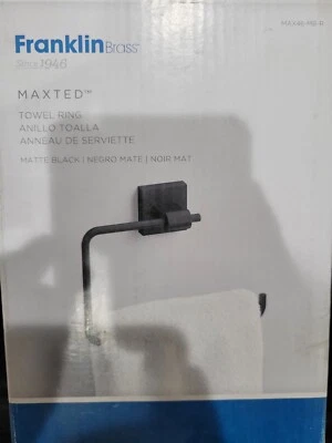 Maxted Wall Mount Square Open Towel Ring Bath Hardware Accessory in Matte Black - Image 1 of 3