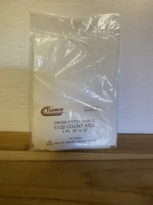 NOP Ray Mar White 11/22 Count Aida Cross Stitch Cotton Fabric 12”x 12” - Image 1 of 3