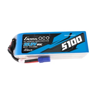 Gens Ace G-Tech 5100mAh 22.2V 80C 6S Lipo Battery EC5 For 700mm RC Helicopter US - Picture 1 of 5