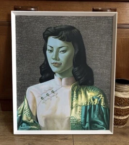Vintage Original Stiefel Vladimir Tretchikoff Miss Wong gerahmter Druck Mid Century - Bild 1 von 6