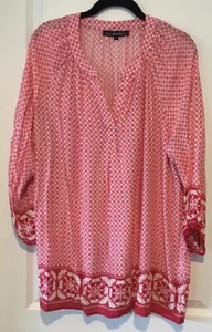 Ava Christine  Women’s Top Artsy Bohemian Pink Rayon Flowy Gypsy in Size 1X - Picture 1 of 3
