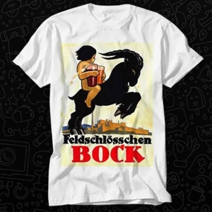1910 Feldschlösschen Bock Brewery Beer Advertising T Shirt 501 - Picture 1 of 2