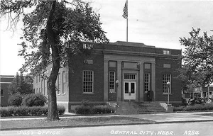 Central City Nebraska NE Post Office Building Real Photo RP Postcard - Picture 1 of 2