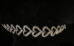 Heart Link Bracelet With Macarsite - Picture 1 of 4