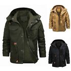 Winter Men's Thick Fleece Hooded Parka Outwear Jacket with Zip Up Closure