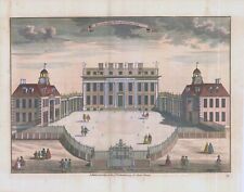 1755 Engraved print London BUCKINGHAM HOUSE ST JAMES PARK by Stow (ST50)